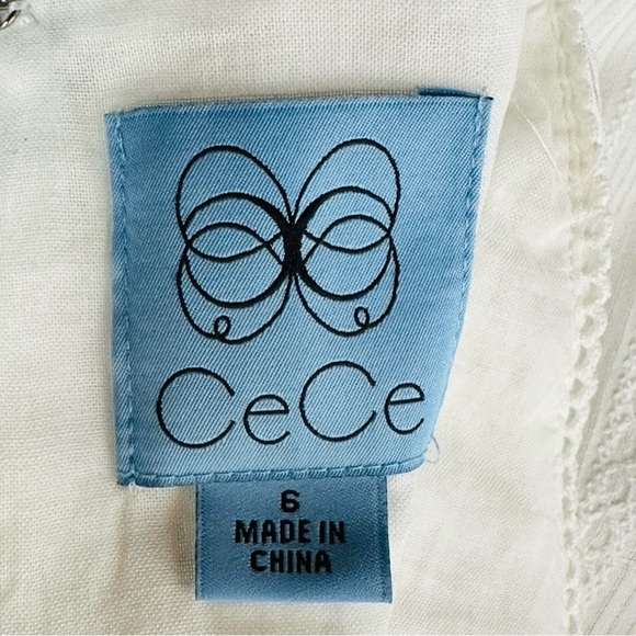 CeCe size Small White Lined Boho Peasant Dress NEW - Picture 8 of 10